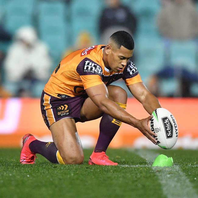 Jamayne Isaako should have a clear run at making the fullback job his own at the Broncos. Picture: NRL Photos/Gregg Porteous