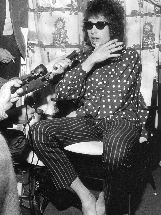 Unique act ... Bob Dylan at a Sydney press conference. Picture: Supplied