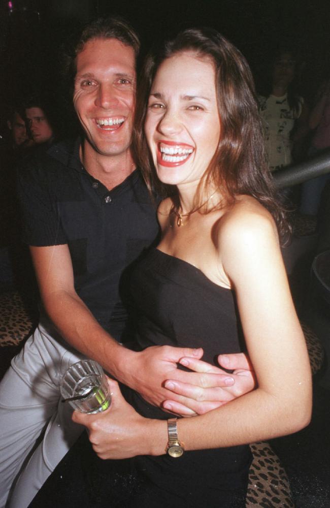 Julie and Brendon Quick share a few drinks at the Rolling Rock nightclub in December 2002. Picture: Sharyn Rosewarne