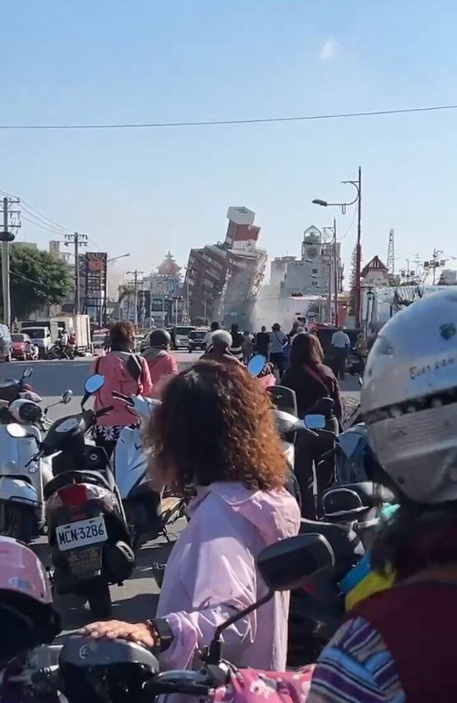 Footage shared online shows major damage in Hualien City, Taiwan.