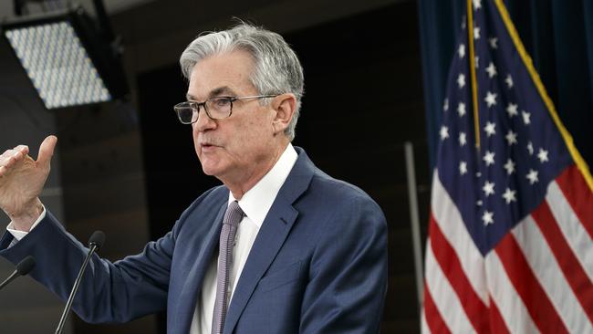 US Federal Reserve chairman Jerome Powell. Picture: AP