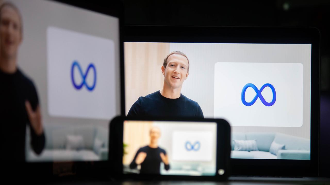 Mark Zuckerberg announces Facebook will be rebranded Meta, to reflect the company’s ambition to develop the metaverse, a new digital space. Picture: Michael Nagle/Bloomberg via Getty Images