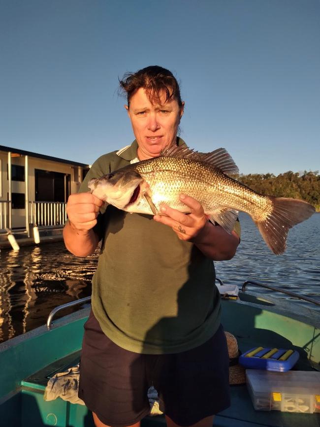 BUNDY FISHING REPORT: Karen Herbst with a 49cm bass at Lake Monduran.