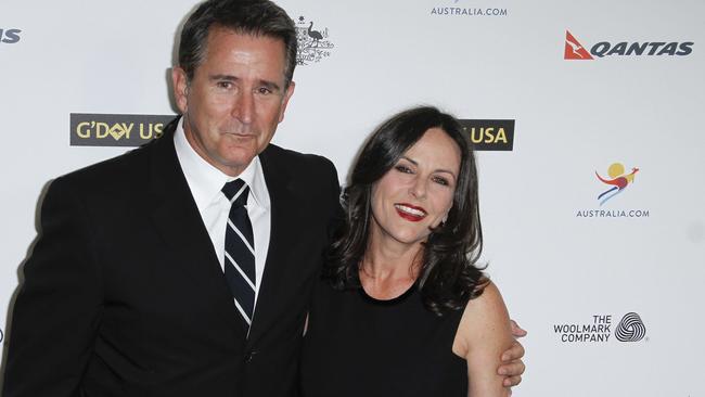 January 11th 2014 G'Day USA Black Tie Gala, at the JW Marriott, downtown Los Angeles. Picture shows Anthony La Paglia & Wife Gia Carides