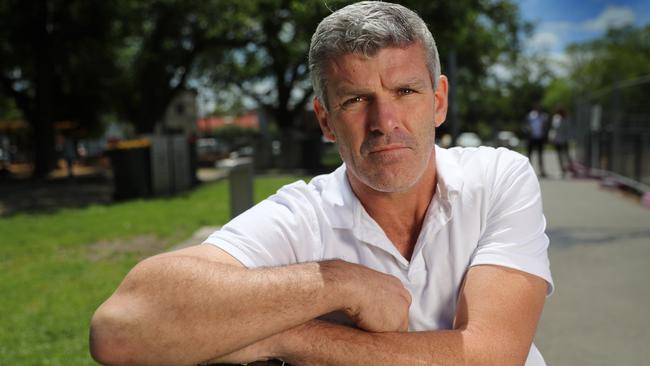 Former Melbourne footballer Shaun Smith and Mark of the Century holder is unable to return to work due to injuries suffered during his career. Picture: Alex Coppel