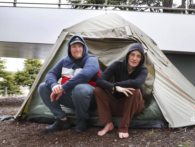 Long term homeless couple Neil and Chloe who are sleeping rough in Hobart.  Ahead of National Homelessness Week.  Picture: Nikki Davis-Jones