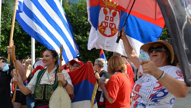 People in Melbourne celebrate after the court quashes his visa cancellation. Picture: Recep Sakar/Anadolu Agency via Getty Images