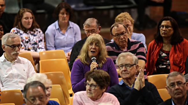 Concerned residents attended the Cherrybrook development forum where tensions ran high over the station precinct plans. Picture: Adam Yip / Manly Daily