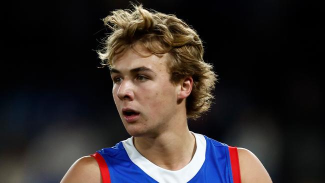 First-year Bulldogs Ryley Sanders (pictured) and Joel Freijah are set to play in the VFL as Luke Beveridge keeps the team that thrashed Sydney untouched. Picture: Michael Willson / Getty Images