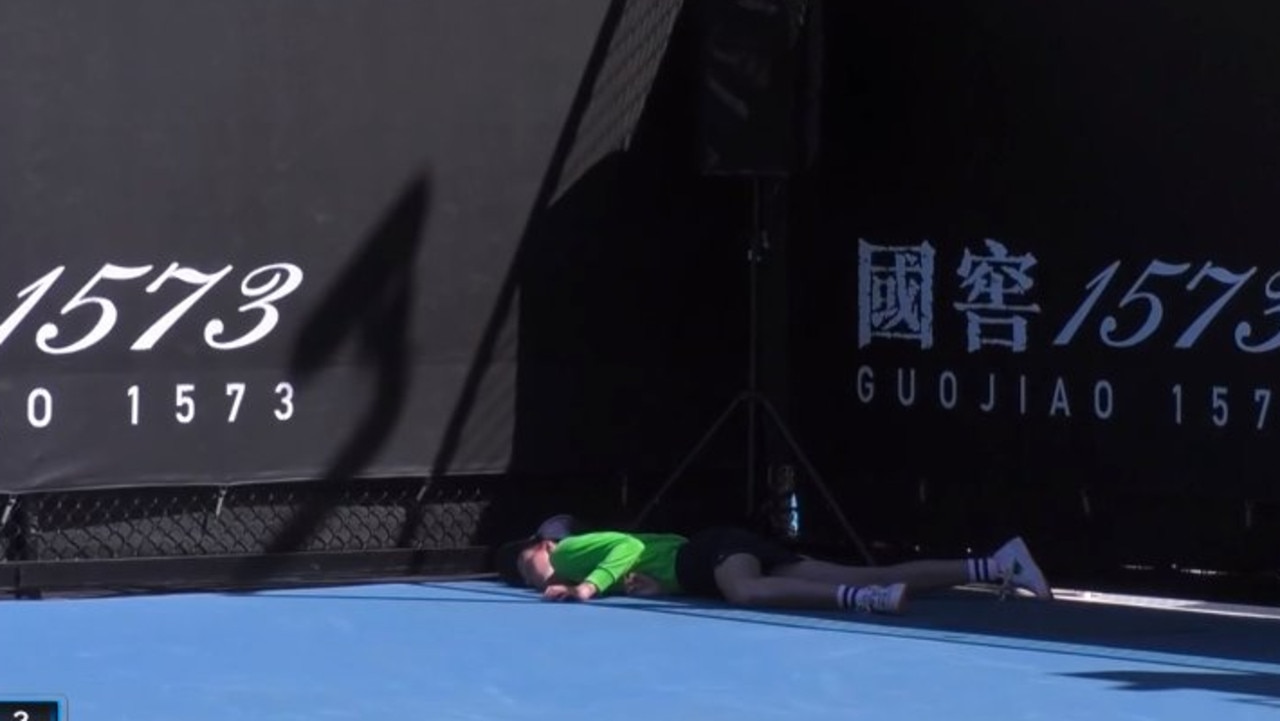 A young ball girl collapsed on court 16.