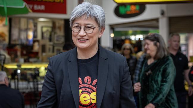 Foreign Minister Penny Wong has called for “restraint” in coming days, angering many in the Jewish community who are in shock at the brutal attacks. Picture: NCA NewsWire/Emma Brasier