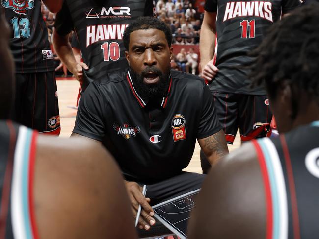 The NBL integrity unit could still seek an explanation for Justin Tatum’s spray at referee Vaughan Mayberry. Picture: Getty Images