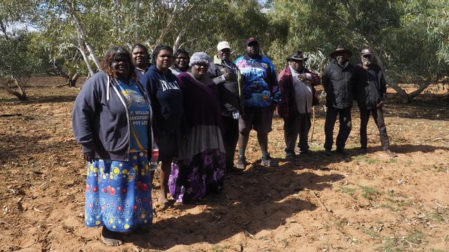 Members of the Mpwerempwer Aboriginal Corporation at Singleton Station in the Northern Territory. Picture: Central Land Council