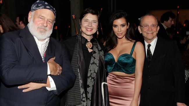 How’s this for a motley crew: Bruce Weber, Isabella Rossellini, Kim Kardashian and Joel Grey attend the ACRIA Holiday Dinner in New York City. Picture: Getty