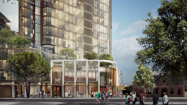 An artist impressions of the residential tower in Parramatta at 180 George St.