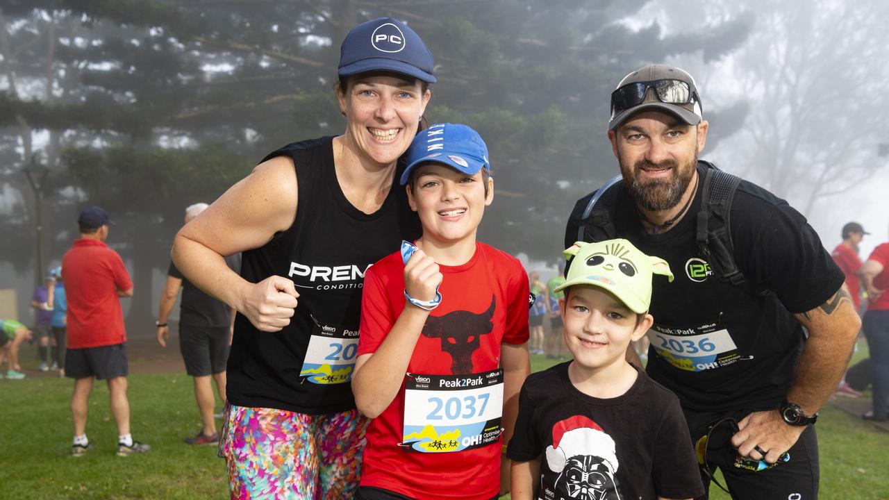 Peak2Park regulars (from left) Skye, Aiden, Levi and Adam Turner at the 2022 event, Sunday, April 3, 2022. Picture: Kevin Farmer