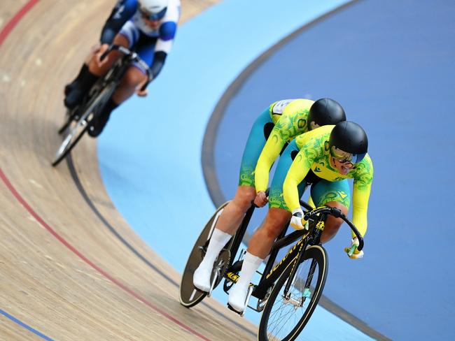 In the para-cycling Jess Gallagher and pilot Caitlin Ward will be the favourites to take out the women’s tandem sprint. Picture: Justin Setterfield/Getty Images