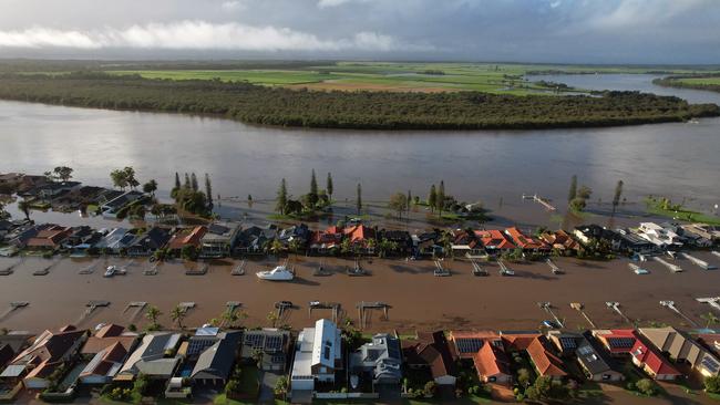 Aerial images show the extensive floodwaters impacting Ballina in northern NSW as the region suffers the worst flood crisis in its history. Photo: NCA NewsWire /Danielle Smith
