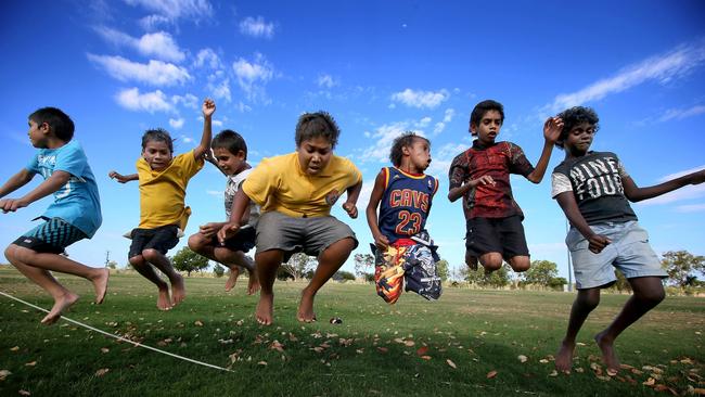 Children at Garnduwa Kimberley Youth Sport and Recreation centre at Fitzroy Crossing, 2500km from Perth. Picture: Colin Murty