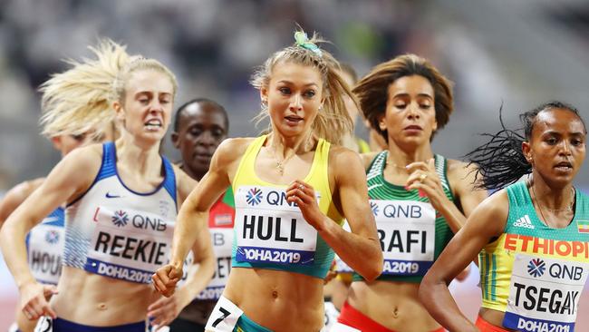 Jessica Hull competing in the 1500m heats at last years IAAF world athletics titles in Doha.