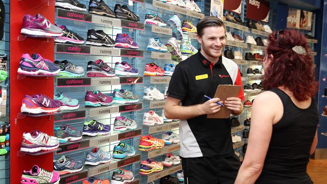 An Athlete’s Foot outlet. The chain is preparing to reopen after COVID-19 lockdowns. Picture: Alison Wynd