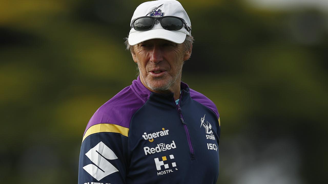 GEELONG, AUSTRALIA - JANUARY 22: Storm head coach Craig Bellamy is seen during a Melbourne Storm NRL training session at Geelong Grammar School on January 22, 2021 in Geelong, Australia. (Photo by Daniel Pockett/Getty Images)