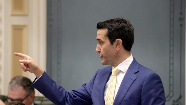 David Crisafulli, speaks at Question Time in QLD Parliament, Brisbane – on Friday 14th March 2025 – Photo Steve Pohlner