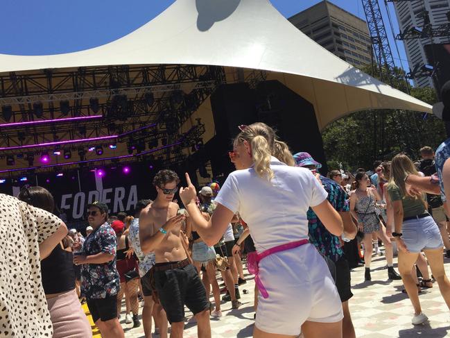 A picture from inside the grounds of the 2019 Field Day music festival held in The Domain, Sydney, on January 1, 2019.Picture: Derrick Krusche