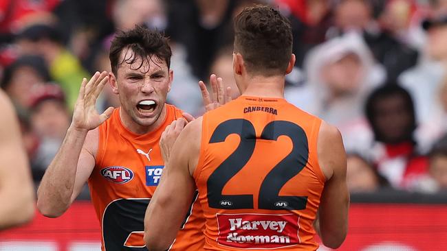 Brent Daniels celebrates a goal. Picture: Robert Cianflone/Getty Images