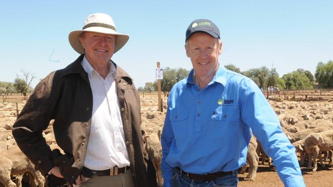 Exiting chair of Paraway Pastoral Company, Bruce Terry (right).