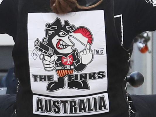 Members of Finks motorcycle club prepare to ride north to Wodonga. Police turned up to keep a watch at their Cranbourne West clubhouse. Friday, January 28, 2021. Picture: David Crosling