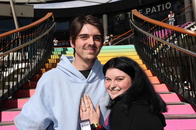 Joshua Simpson Groom and Hayley Jean Taylor Garland at Pacific Fair Beauty Weekend with Anna Paul. Picture, Portia Large.