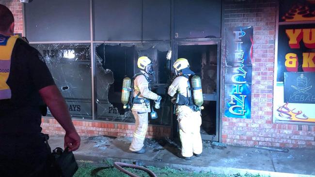 Firefighters respond to an explosion at Old School Tattoo in Shaxton Circle, Frankston on February 20, 2020.