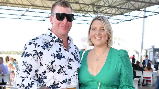 Dean Lude and Shannon Howard at Ladies Oaks Day, Caloundra. Picture: Patrick Woods.