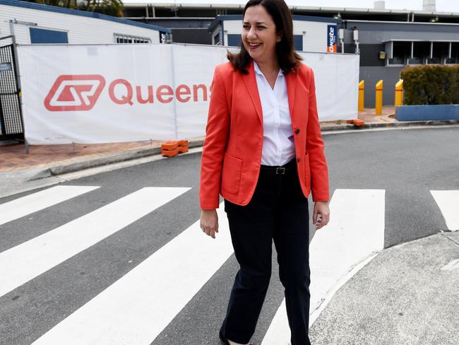 Queensland Premier Annastacia Palaszczuk walks back to her car after a visit to Robina train station during the Queensland Election campaign on Friday, November 17, 2017. Premier Palaszczuk is campaigning in the seat of Mudgeeraba, which is currently held by the LNP's Ros Bates. (AAP Image/Tracey Nearmy) NO ARCHIVING