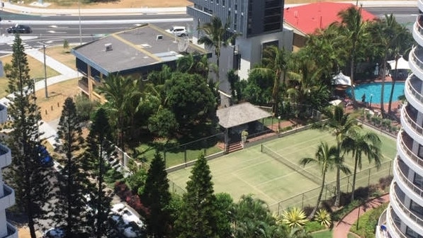 Typical landscaped grounds around Main Beach towers - photographs supplied by residents opposed to a 39-level tower on a small site.