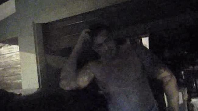 Bodyworn camera footage taken minutes after former SAS soldier Shane Gibbs choked his wife.