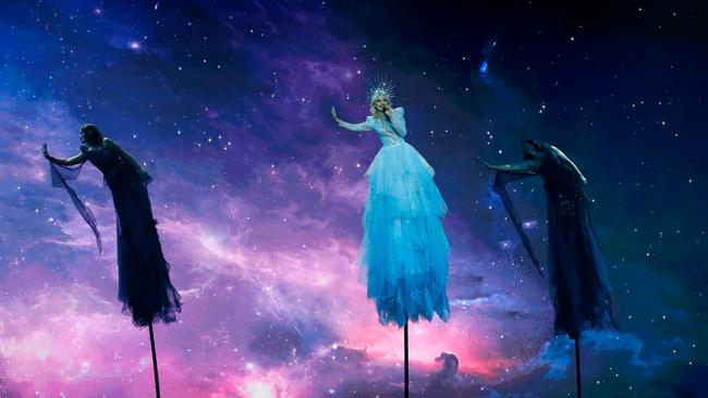 Kate Miller-Heidke performing "Zero Gravity". Picture: AFP