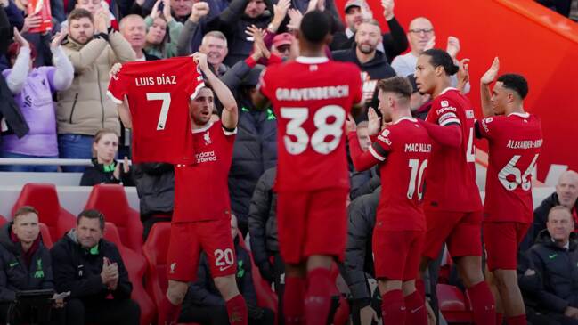 Liverpool show support for Luis Diaz in victory over Nottingham Forest ...