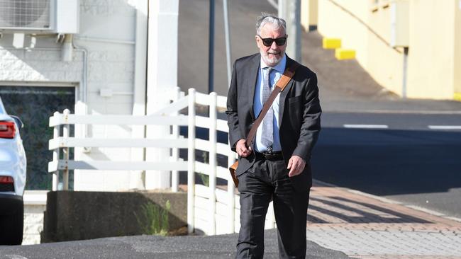 Chris Dockray lawyer for Rosemary Gamble. Hillcrest Primary School jumping castle case being held at Devonport Magistrates Court. Picture: Brodie Weeding