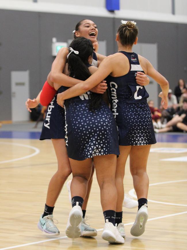 QISSN 2024 division one grand final - Canterbury College v Somerset College. Pictured: Canterbury celebrates win