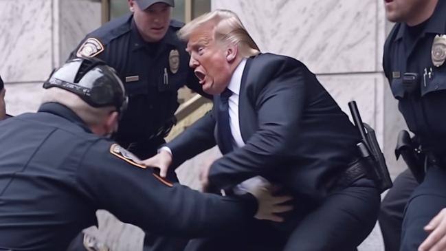 AI-generated deepfake image of Donald Trump being arrested.