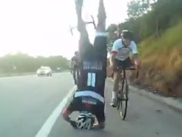 VIDEO: Cyclist’s horrifying crash flip