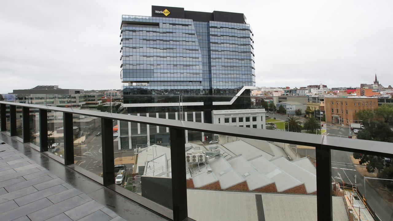 A view of the neighbouring WorkSafe building from the new City of Greater Geelong offices. Picture: Alan Barber.