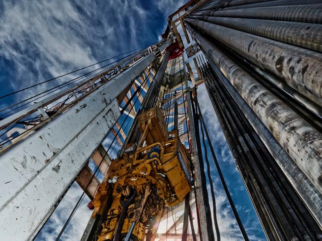 Close-up image of an oil and gas hydraulic fracking rig. (Please see my portfolio for related video files).