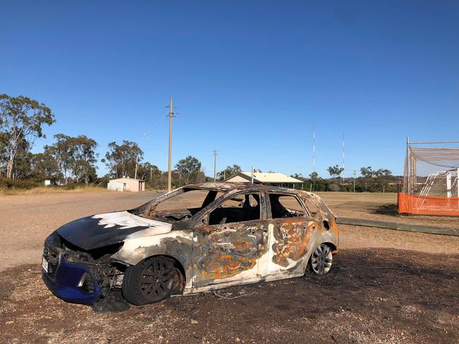 A stolen car was burnt out in West Gladstone.