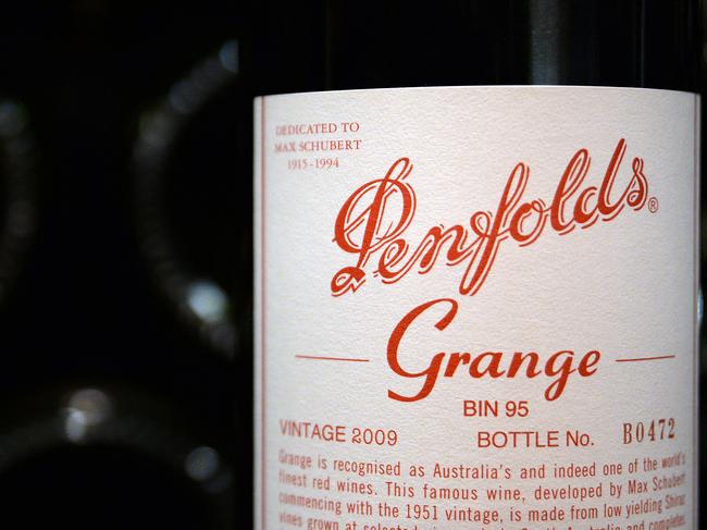 A bottle of Penfolds Grange 2009 vintage, produced by Treasury Wine Estates Ltd., is arranged for a photograph at the company's headquarters in Melbourne, Australia, on Monday, Aug. 18, 2014. Treasury Wine said on Aug. 11 a second buyout firm had matched a A$3.4 billion ($3.2 billion) bid from New York-based KKR & Co. and Rhone Capital LLC for the winemaker. A person familiar with the matter named TPG Capital as the suitor. Photographer: Carla Gottgens/Bloomberg