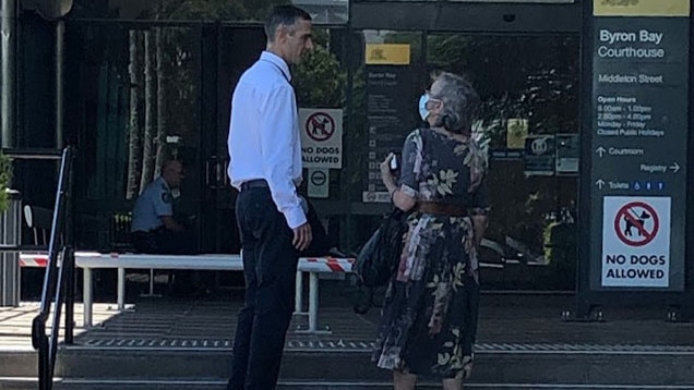 Merekee Beaton outside Byron Bay local court on Monday.