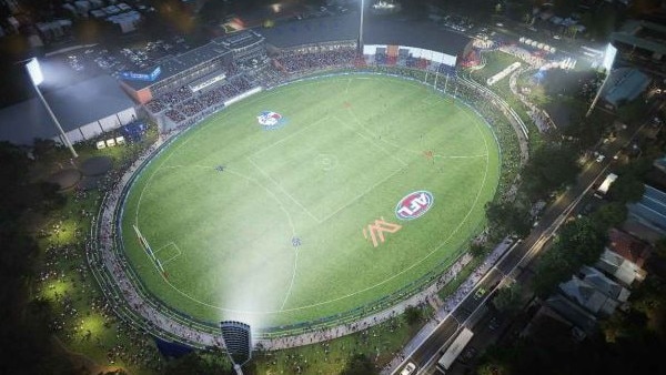 The Western Bulldogs want to install broadcast grade lighting at Whitten Oval as part of their redevelopment plan. Picture: Maribyrnong Council