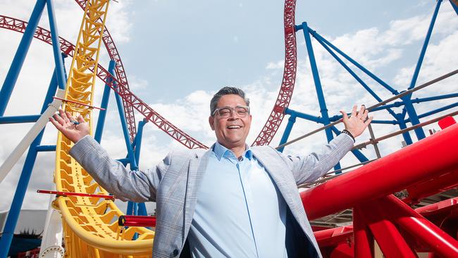 Village Roadshow Theme Parks Chief Operating Officer Bikash Randhawa at site of new roller coaster at Movie World Picture: Glenn Campbell